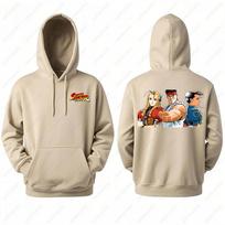 Street Fighter vyriškas džemperis su gobtuvu Anime žaidimo spaudinys Laisvas ilgomis rankovėmis megztinis Dvipusis Streetwear rudeniui ropa de hombre 3XL beige