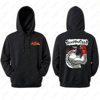 Street Fighter vyriškas džemperis su gobtuvu Anime žaidimo spaudinys Laisvas ilgomis rankovėmis megztinis Dvipusis Streetwear rudeniui ropa de hombre XL black