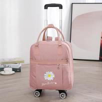Li Shen Convertible Rolling Travel Duffel Bag white