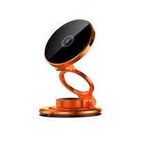 Aluminum Car Phone Holder With Vacuum Suction Magnetic Mount Dashboard 360 Rotation Gray Orange Orange Vacuum Wireless Charging black