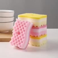 S-Shaped Dish Sponge - Absorbent Foaming Non-Scratch Kitchen Cleaning Tool 4-Pack 4pcs pink