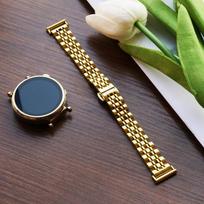 18mm 20 22mm plonas nerūdijančio plieno dirželis Huawei Watch GT5 Pro 40mm 46mm moteriška apyrankė Samsung Galaxy 7 6 5 40/44mm laikrodžiui For Huawei GT5 41mm auksas