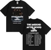 The Weeknd After Hours Til Dawn Europe 2026 Stadium Tour Tshirts Men Women Fashion Hip Hop Oversized Cotton T Shirts Streetwear 3XL black
