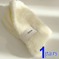 Itin minkštos kojinės audinės vilna moterims Ins Solid Winter Warm Thicken Coral Pliušinės kojinės Thermal Snow Home Sleep Floor Kawaii Sock 1pair balta