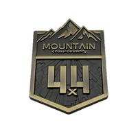 4x4 Decal for JEEP Wrangler: Off-road Snow Mountain Emblem - Four-wheel Drive Metal Car Sticker bronza