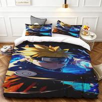 3pcs Duvet Cover Set Gifts Naruto Anime Quilt Cover Bedding Set Skin-friendly and Breathable for Bedroom Single Twin 140x200cm