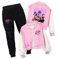 Kpop Raganių Medžiotojai Pavasario ir Rudens Vaikų Trumpas Beisbolo Uniformos Rinkinys 150 pink