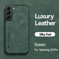 Magnetic Case For Samsung Galaxy S24 S23 S22 S21 S20 FE S10 Plus S10E S 24 23 21 20 Ultra 5G Leather Shockproof Cover Case For Samsung S24Ultra žalia