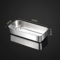 Maistinio nerūdijančio plieno stačiakampė padėklas tiramisu ar maistui 33x15x6.5 cm Stainless Steel Square Tray
