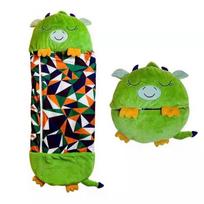 Happy Nappers Vaikų Animacinis Miego Maišas Pliušinė Lėlė Pagalvė Maksimaliam Komfortui Ir Patogumui Green,135*50 black