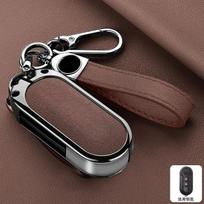 For Fiat Ducato 500 500L Panda Grande Punto Lancia Musa Car Remote Key Case Cover Shell Protector Keyless Key Bag Keychain brown