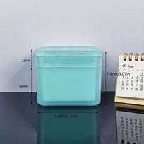300g Double Layer Square Makeup Remover Cotton Box Flip Cover Self Matching Tweezers Cotton Pads Storage Box blue