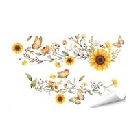 Green Potted Plants Wall Stickers Peel And Stick Floral Plants Vines Wall Art Decor for Living Room Bedroom Office L