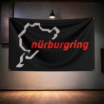 Nürburgringo lenktynių trasos gerbėjų vėliava 3x5 pėdų 90x150 cm garažo sienos dekoravimui Vėliava 74x94cm(29x37in) gray