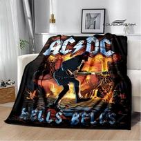 3D retro roko grupės AC/DC spausdintas pledas Pikniko pledas Šilti flaneliniai pledai Namų lovos užtiesalai lovoms Gimtadienio dovana 75x90cm