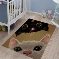 Sleepy Cat Carpet Black White Cat Carpet Illustration Oil Painting Style Cat Living Room Bedroom Carpet Door Mat Decoration Rug 40x60cm black