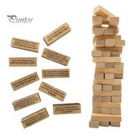 Multiplayer Drink Game 54Pcs/Set Tumbling Tower Block Drinking Wooden Adults Interactive Building Brick Stacking Night Party Essentials beige