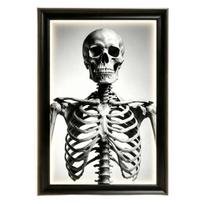 Floating Ghost Hologram Ghost Mirror LED Light Up Illusion Mirror LED Ghost Mirror  Halloween Party L-Skeleton gray
