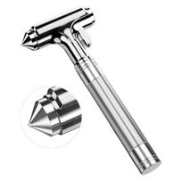 Multi Functional Emergency Knife Head Safety Hammer Car Safety Hammer All Metal Specialized Outdoor Self-defense Escape Hammer gray