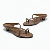 Original Designer Cross Strap Over Toe Slippers Women Sexy Peep Toe Kitten Heel Comfort Slide Sandals Summer Concise Beach Shoes 40 ruda