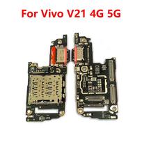 For Vivo V21 4G 5G USB Charging Board Dock Port Microphone Module Flex Cable For V21 4G 5G black