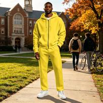 Men's Hooded Sweatshirt and Straight Leg Pants Set Casual Athletic Tracksuit M