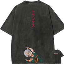 Dragon Ball Trunks T Shirt Kid Trunks Men Acid Wash Oversized Streetwear Anime Japanese Cotton Vintage Gym Training Top Tee XL black