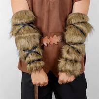 Medieval Viking Faux Fur Arm Warmers Cosplay LARP Costume Parties Unisex Warm 30cm/40cm 30cm beige