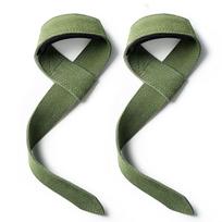 PROSUPPS Leather Lifting Wrist Straps Gym Workout Gloves Men Women One-Strap Cowhide Lifting Strap Green