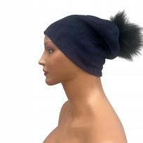 Fashionable Velvet Hat With Pompom Velvet Fall Winter Universal black