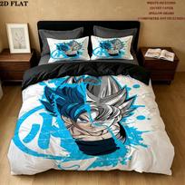Dragon Ball Super Pattern Bedding Quilt Set Quilt Cover Pillowcase Home Birthday Gift(1 * duvet cover + 2 * pillowcase, without core) 135x200cm