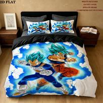 Dragon Ball Super Pattern Bedding Quilt Set Quilt Cover Pillowcase Home Birthday Gift(1 * duvet cover + 2 * pillowcase, without core) 135x200cm