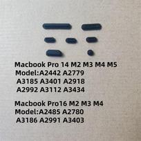 Suitable for Apple MacBook M5 M4 Air Pro 14 16 Inch Notebook Dust Plug Cover Headphone Jack Plug SD Card Slot Plug Silicone Soft2 7pcs-Black gray