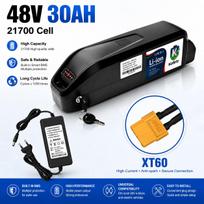 for Hailong Shell 36V 48V 30AH E‑Scooter Ebike Battery, 21700 Lithium Cells, Max 40A‑50A BMS, Works With 500W 750W 1000W 1500W Motors