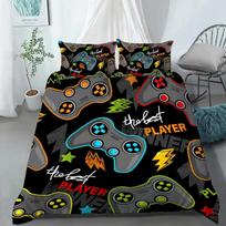 Gaming Bedding Set Gamer Room Decor Gamer Comforter Cover for Boys Kids Teen Video Games Twin Size Gamepad Polyester Quilt Cover EU Twin 135x200cm