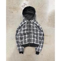 Mens Reversible Hooded Zip Sweatshirt Streetwear Plaid Lining Loose Fit Fall Casual Top S juoda