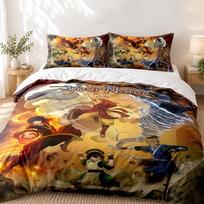 Avatar The Last Airbender Custom Name 3pc set Perfect for bedroom use Comfortable bedding set includes a duvet cover and two pillowcases Ideal birthda 180cmx210cm