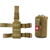 Tactical Drop Leg Platform Molle EDC Pouch Medical EMT Emergency First Aid Kit Bag IFAK Utility Tool Bag with Thigh MOLLE Rig