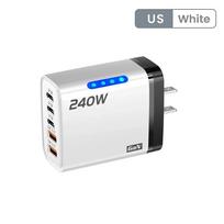 GaN Fast Charger 240W 5 Ports PD Quick Charge 3.0 2USB 3Type C For iPhone 15 16 17 Samsung Xiaomi Huawei Tablet EU US UK Plug
