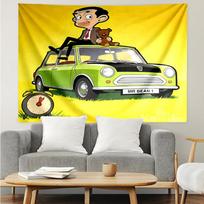 Mr Bean Print Tapestry, Backdrop, Easy Setup, Ideal for Bedroom, Office & Living Room, with Aesthetic Wall Hanging Decor. 150cmx200cm