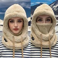 Winter Warm Thermal Windproof Balaclava Ski Hood Motorcycle Face Cover Polar Fleece Adjustable Cycling Neck Cover Full Face Mask gray