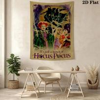 Hocus Pocus 2 Witch Returns Tapestry Fashion Print Wallmounted Soft Work Of Art Atmospheric Background Cloth 100cm x 150cm brown