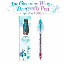 Retractable Dragonfly Pen with Moving Wings 0.5mm Black Ink Pens New Gel Pens  Stationery Supplies rožinė