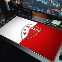 Fc Sion Mouse Pad Large Gaming Table Cushion Nonslip Laptop Tablet Big Mousepad Xxl Mat Mini Pc Playmat With Lock Edge 30cmx60cm(11.8x23.6inch) red