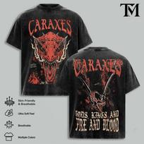 House Of The Dragon Caraxes Vintage Washed Graphic Tee, Oversized Dragon Fantasy 4XL brown
