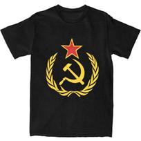 Hammer And Sickle T-Shirt Summer Communism Funny T Shirts Cotton Harajuku Tee Shirt For Man Short Sleeve Custom Logo Tees 5XL įvairiaspalvis