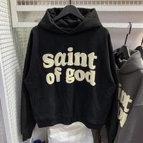 CPFM X SAINT OF GOD Foam Print Hoodie Men Women Loose Fit Fleece Casual Streetwear M black
