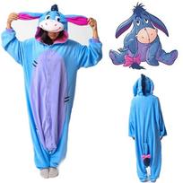 Disney Donkey Unisex Cartoon Onesie Pajamas, Cool Winter Onesie Pajamas, Halloween Costume, High-quality Role-playing Costume. S blue