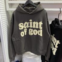 CPFM X SAINT OF GOD Foam Print Hoodie Men Women Loose Fit Fleece Casual Streetwear L gray