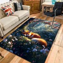 Sleeping Fox Rug Floor Mat for Living Room or Bedroom Soft and Comfortable Carpet a Gift for Birthday and Holiday.MFF0918152 100x150cm( 39x59in)
